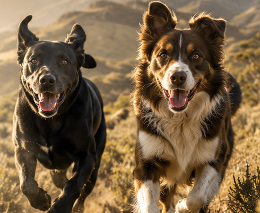 Dogs running in wild Image